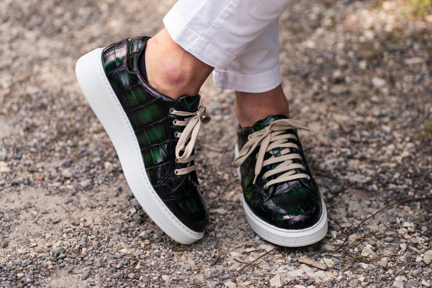 Scarpe in pelle pregiata di coccodrillo