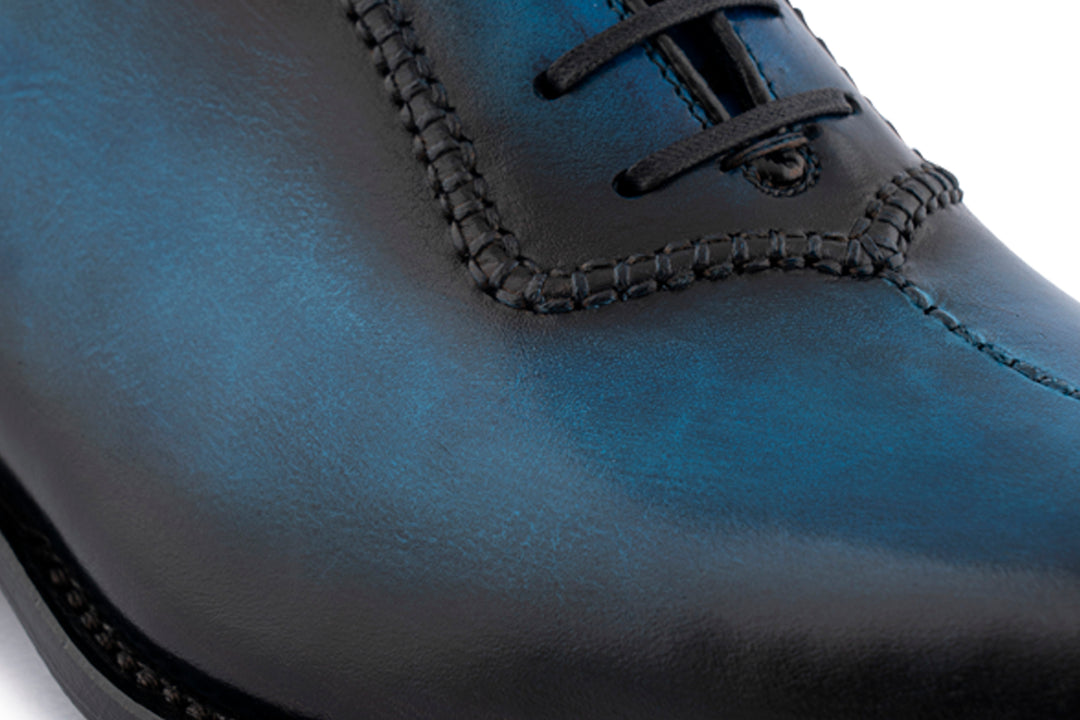 French -painted leather French with hand stitching