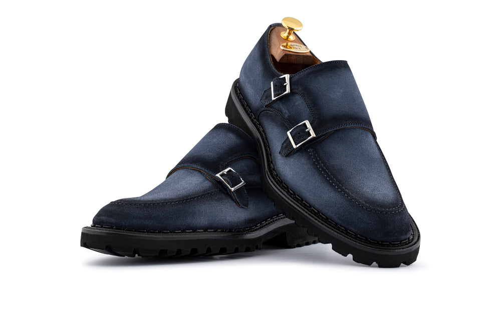 Double boucle en daim bleu clair