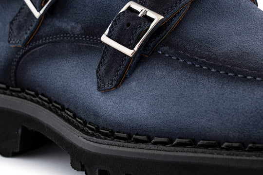 Double boucle en daim bleu clair