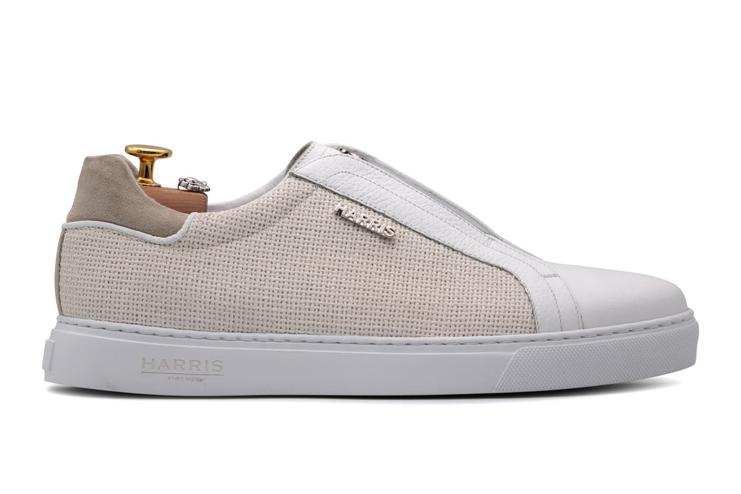 Sneakers Slipon in canvas and leather