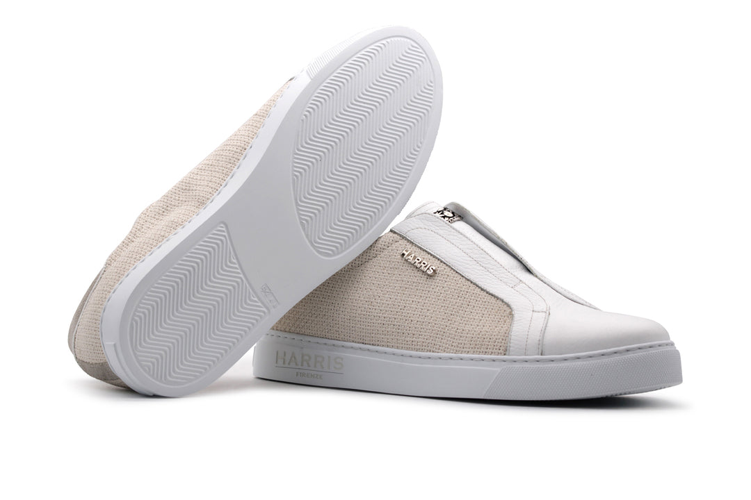 Sneakers Slipon in canvas and leather