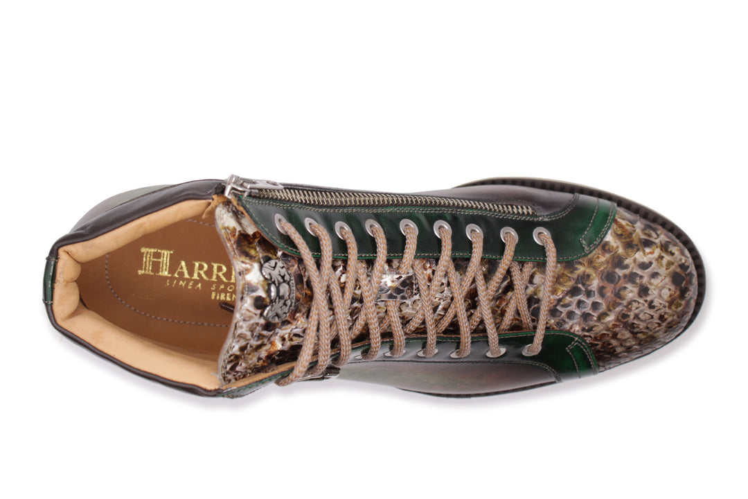 Polacchino dans le cuir peint à la main et Python