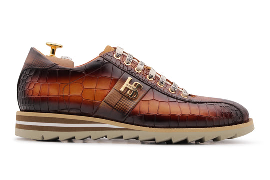 Crocodile Effet en cuir baskets