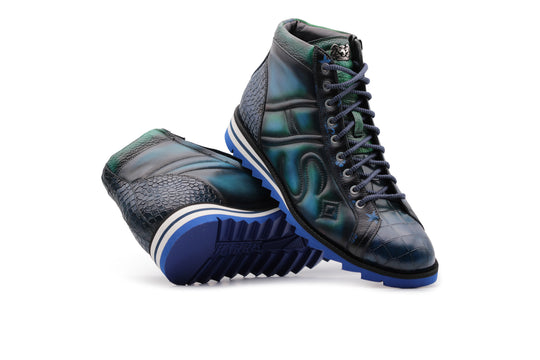 Polacchino in pelle dipinti a mano