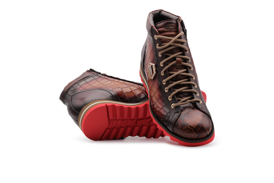 Polacchini in pelle effetto coccodrillo e pitone