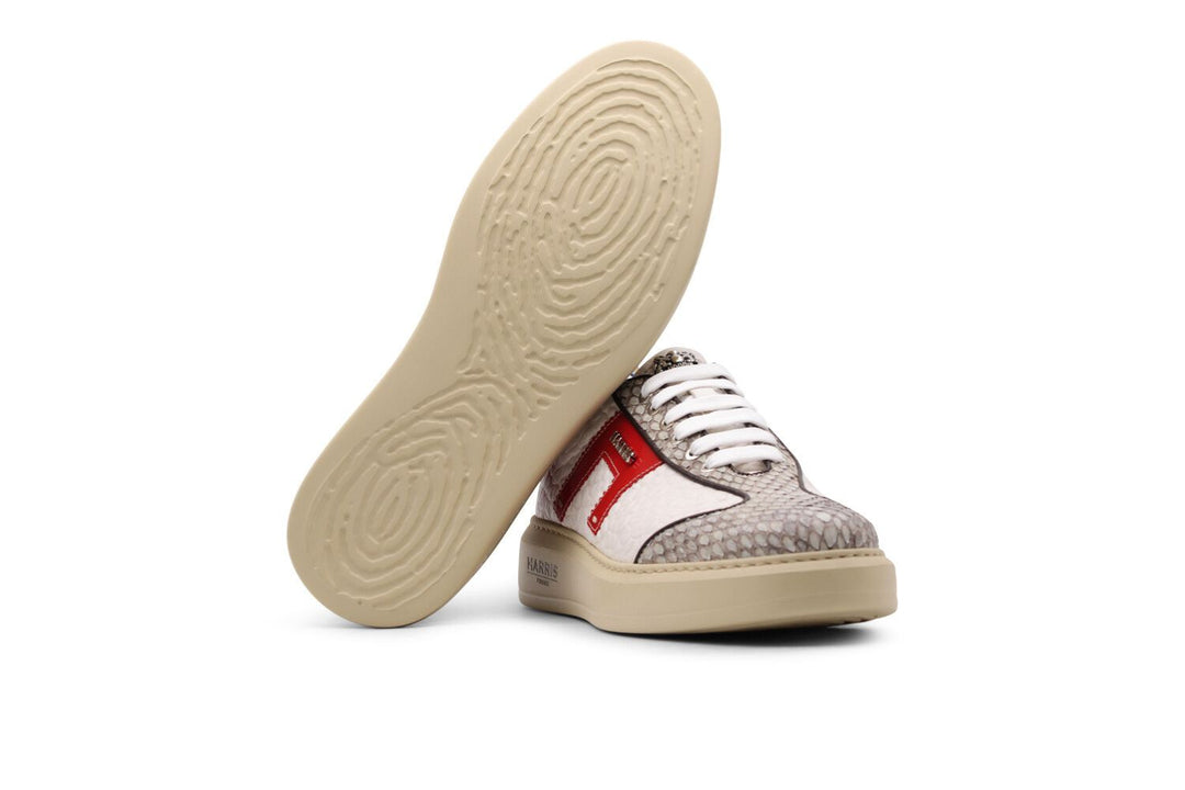 Sneakers basse con dettagli in pelle pregiata