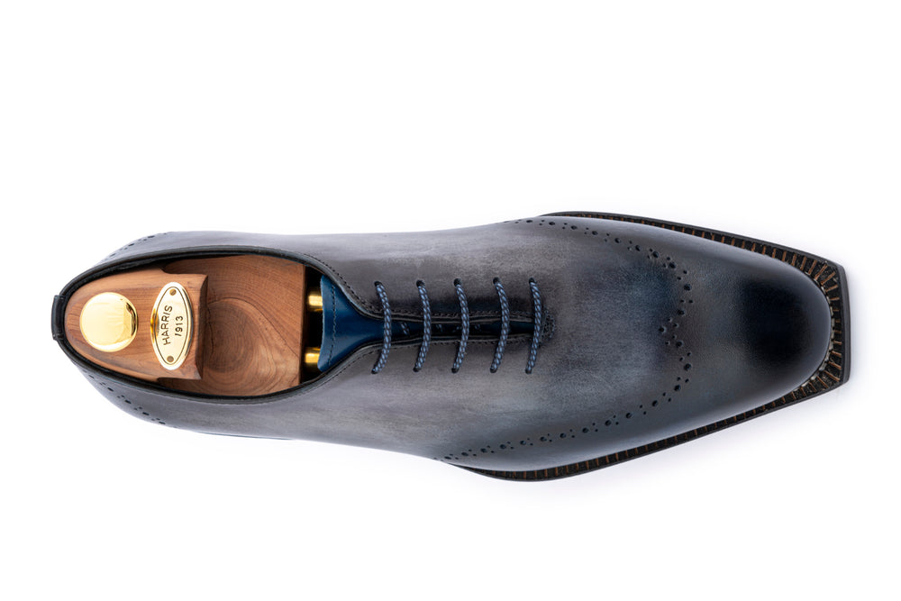 Hand-painted leather derby shoe