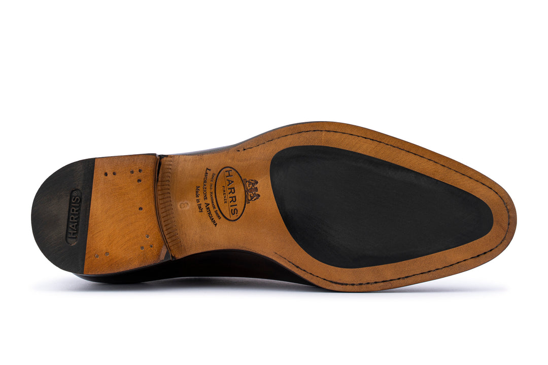 Richelieus en cuir lisse peint à la main