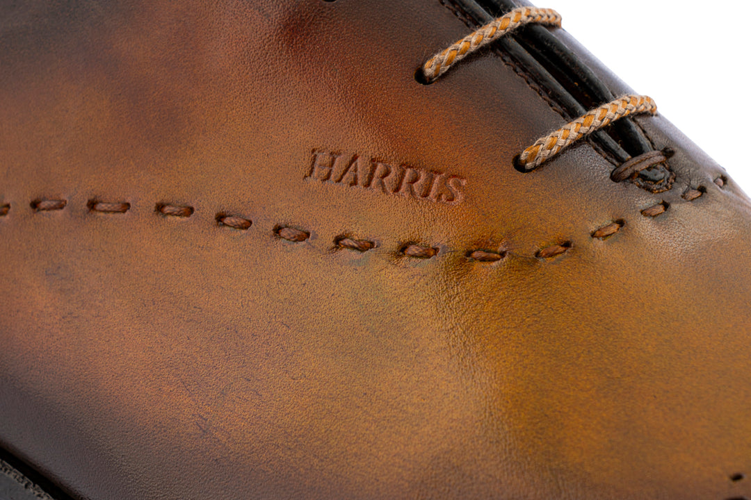 Hand-painted brogues with hand stitching