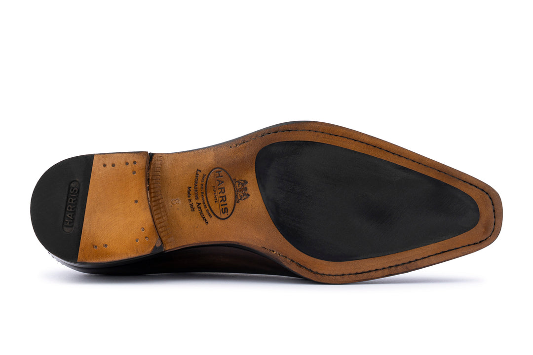 Hand-painted brogues with hand stitching