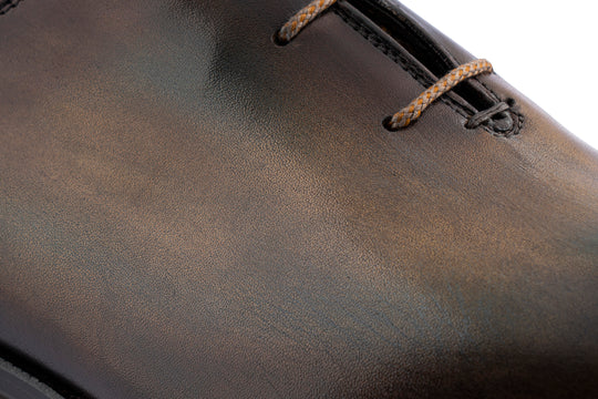 Hand-painted brogues with hand stitching