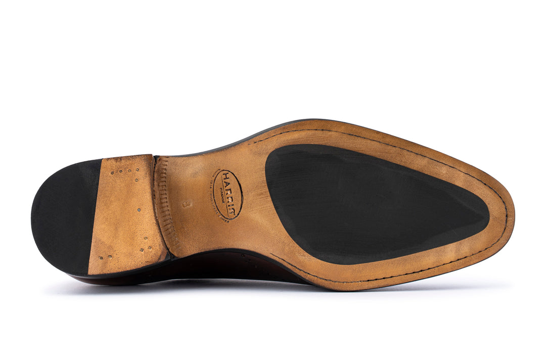 Handbemalte Leder-Oxfords mit Brogue-Details