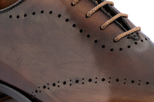 Handbemalte Leder-Oxfords mit Brogue-Details