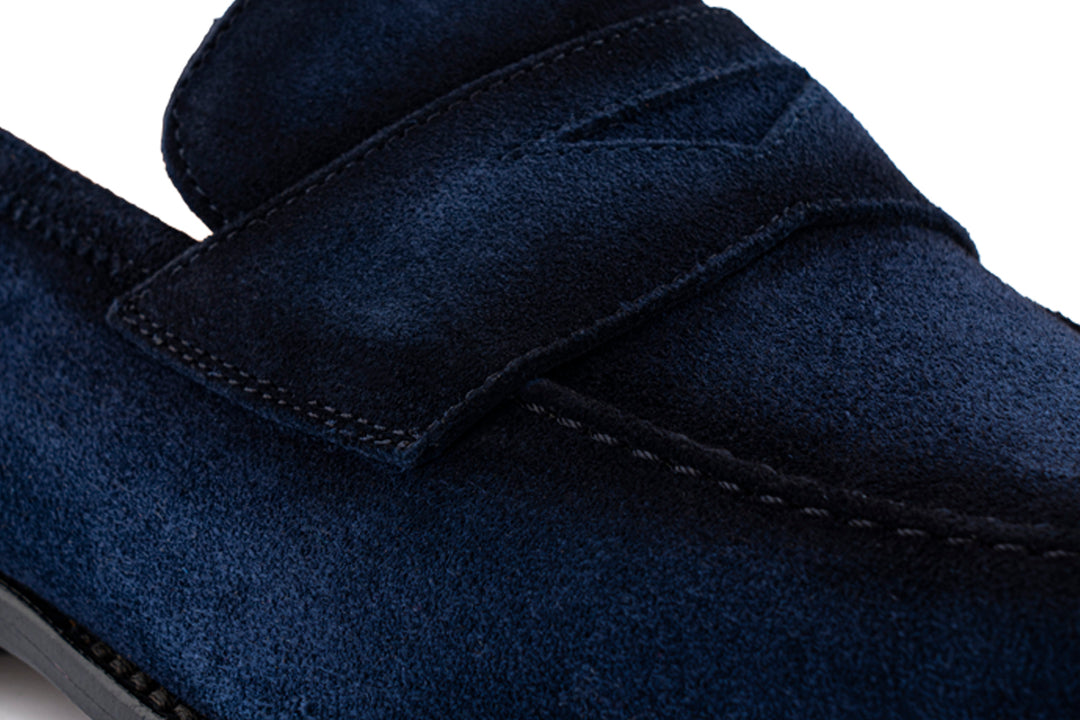 Mocassino in suede anticato a mano