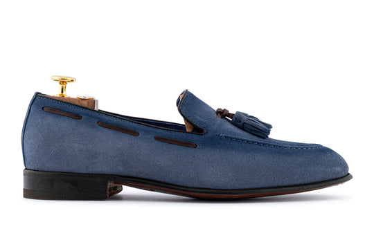 Moccasin en daim avec Pon Pon