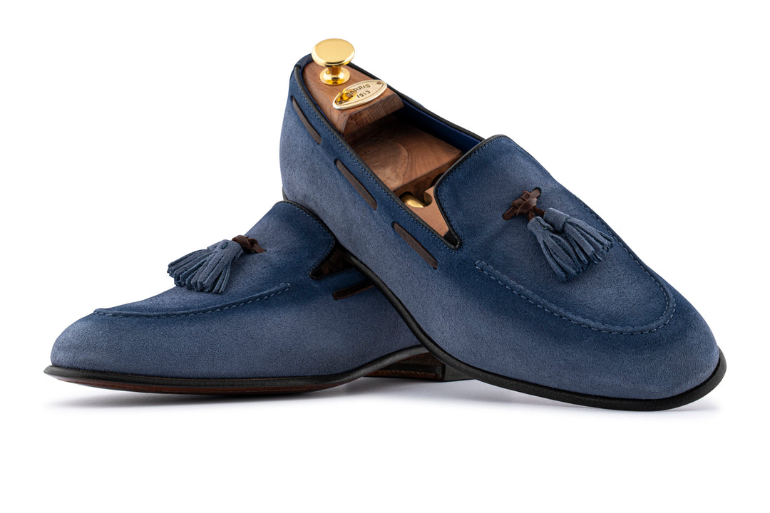 Moccasin en daim avec Pon Pon