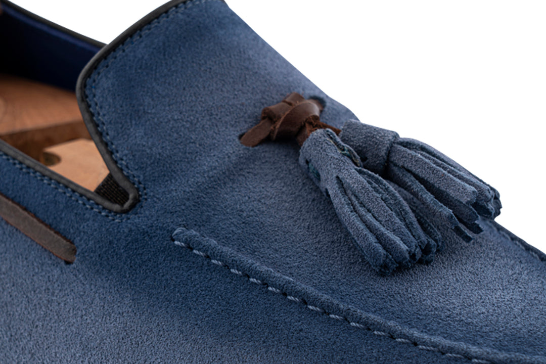 Moccasin en daim avec Pon Pon