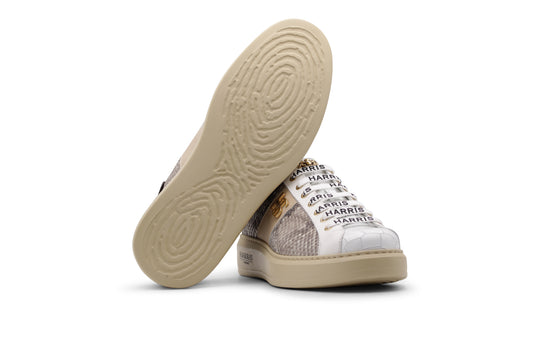 Sneakers in pelle pregiata con suola evoluzione