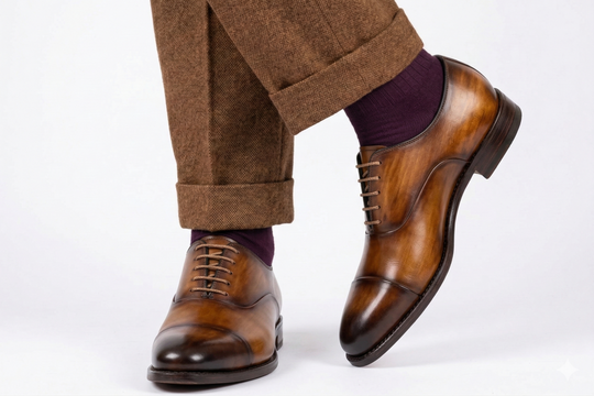 Richelieus en cuir peints à la main