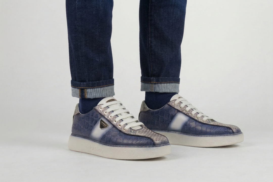 Zapatillas con efecto cocodrilo y pitón auténtico