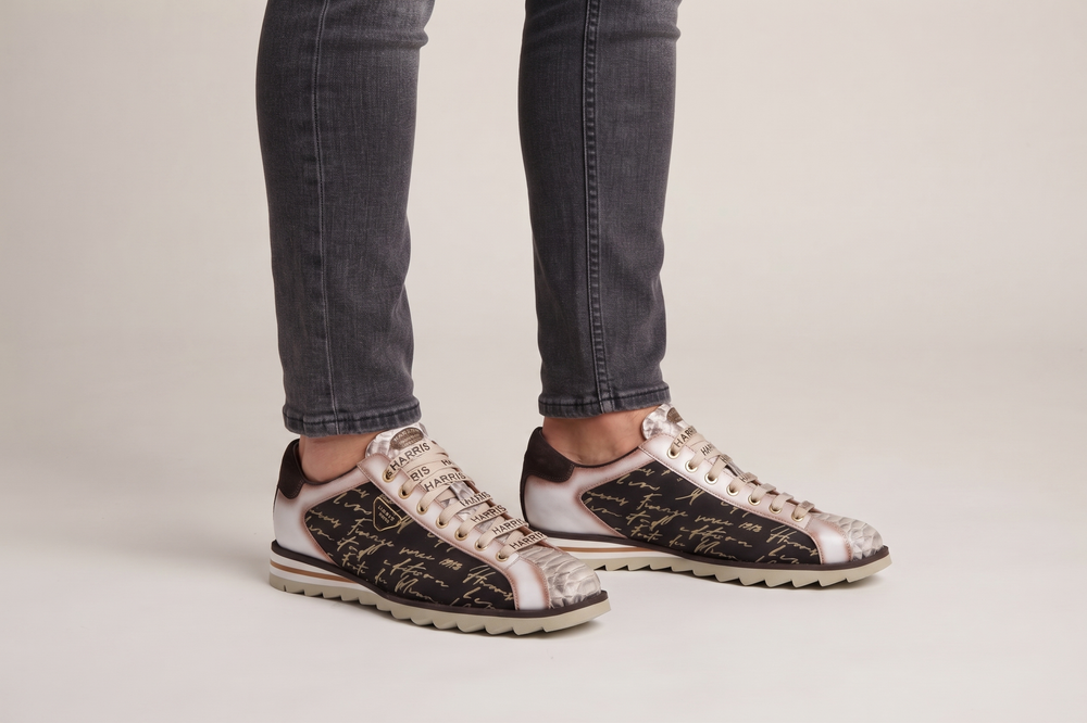 Sneakers in suede signature e pitone