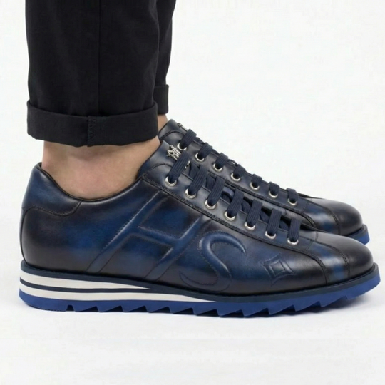 Hand-painted leather sneaker