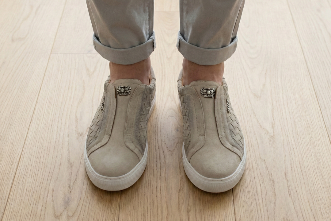 Slip-on-Sneaker aus gewebtem Leder