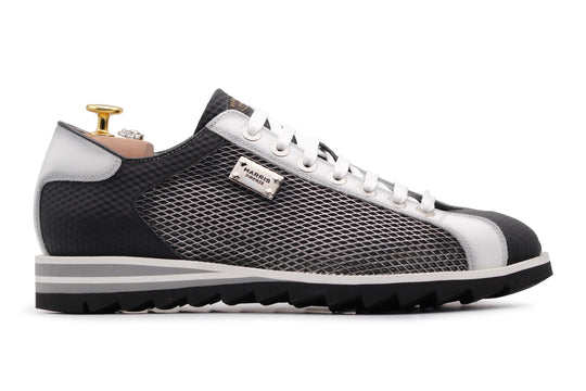 Sneakers in pelle effetto metal