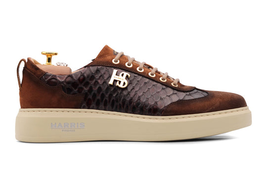 Zapatillas de deporte con gamuza con detalles perforados