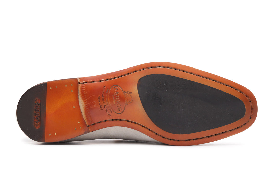Mocassino in suede con passante imbottito