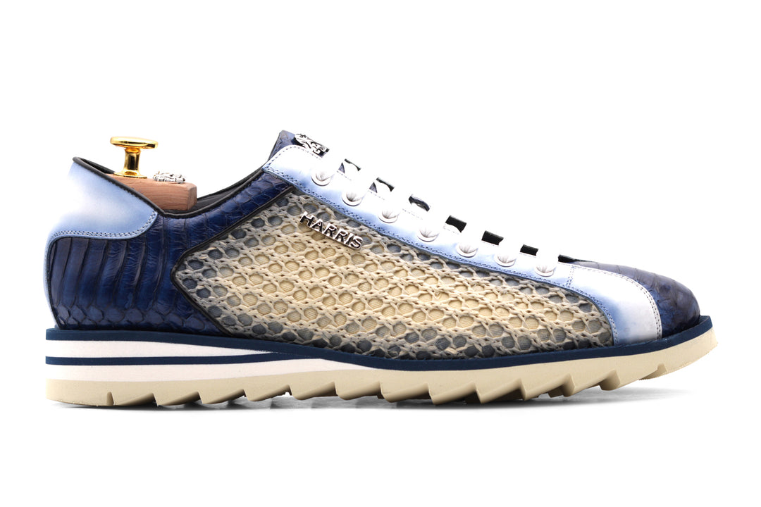 Sneakers in pitone e rafia