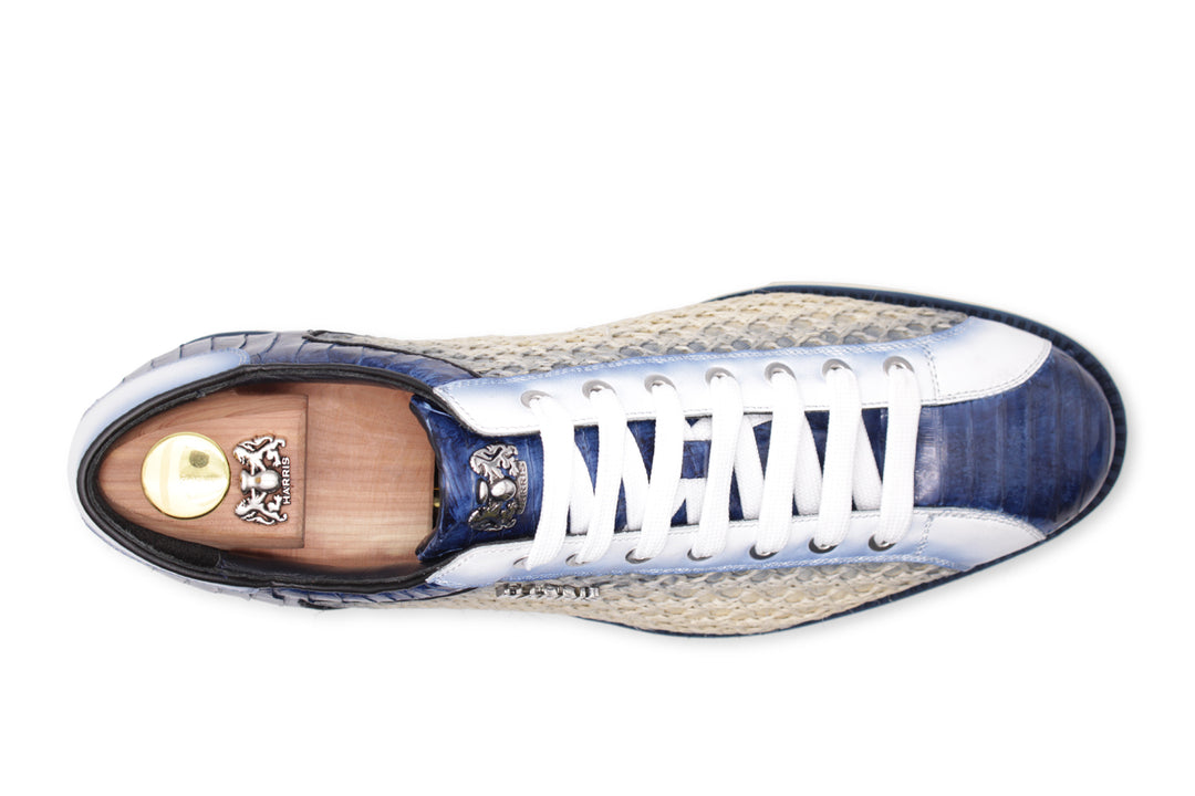 Sneakers in pitone e rafia