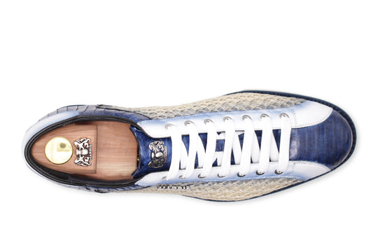 Sneakers in pitone e rafia