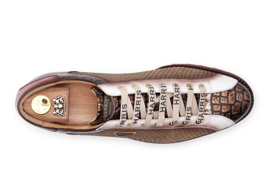 Sneakers in pitone ed effetto coccodrillo