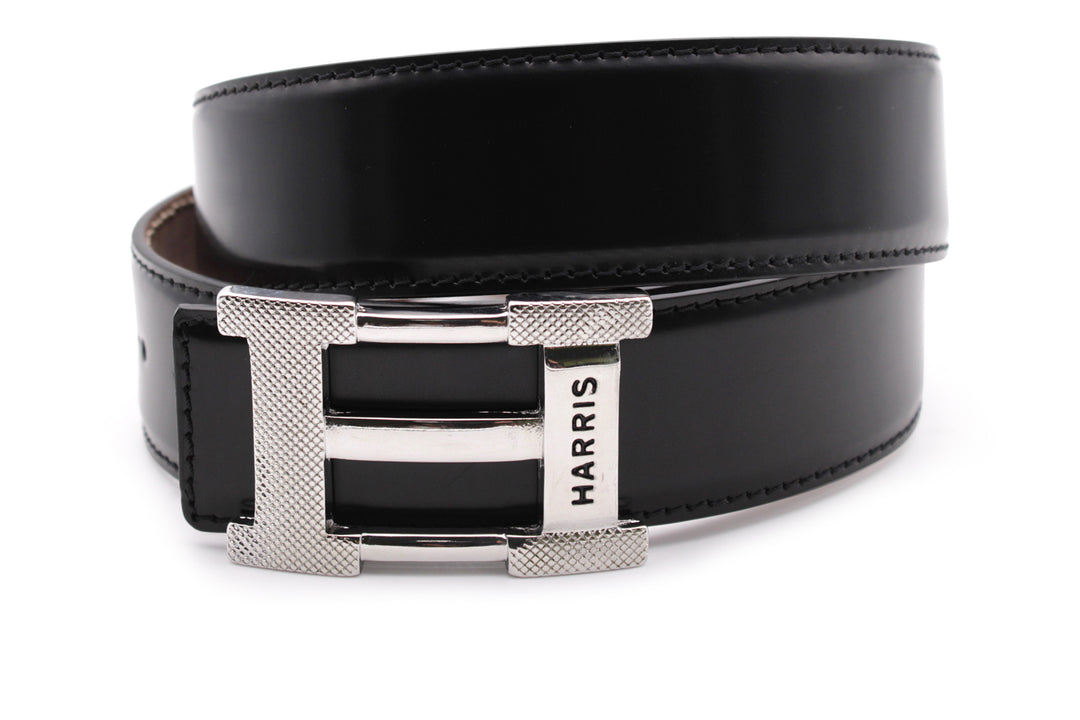 Brushed leather belt and buckle