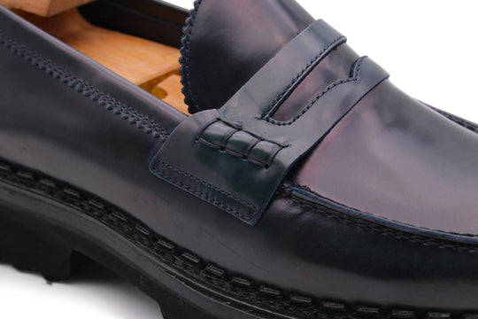 Mocassino in pelle spazzolata