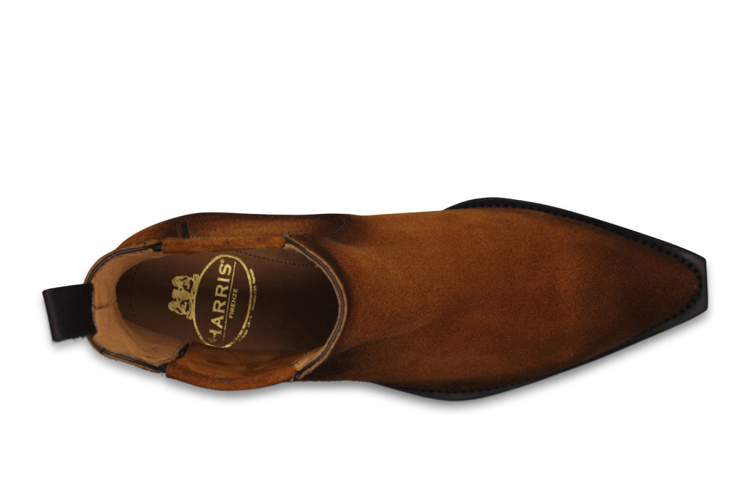 Bottine texane en daim dégradé Cognac