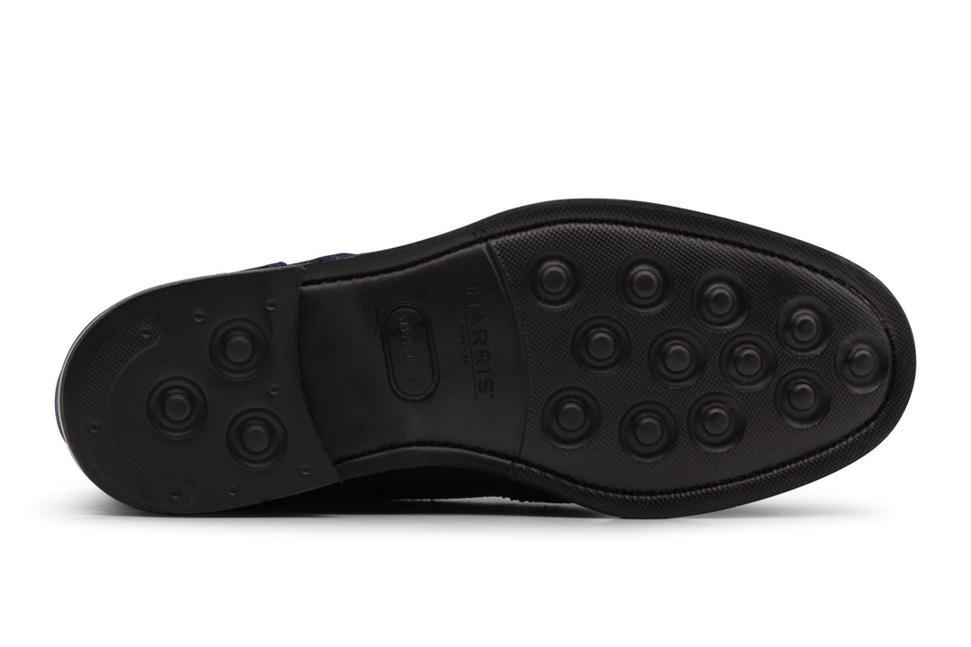 Bottine en daim Bleu avec détails Brogue