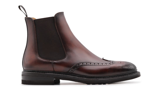 Polacchino con elastico e dettagli Brogue dipinto a mano