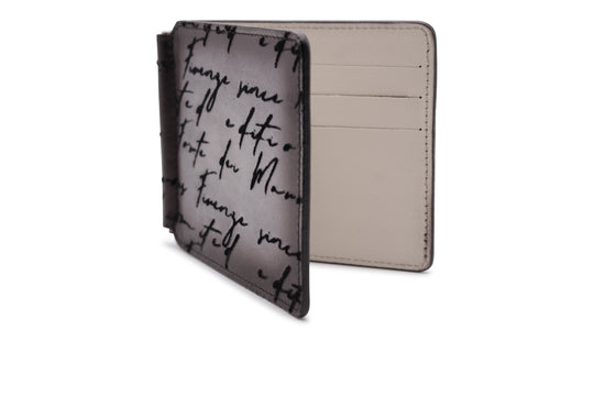 Money holder in hand-painted leather and writer print