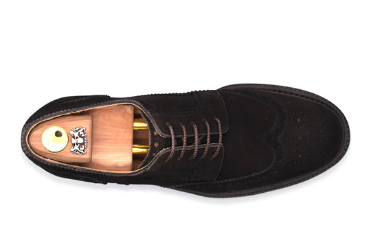 Derby in suede e suola in gomma