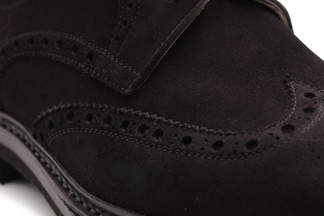 Derby in suede e suola in gomma