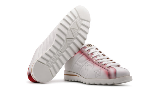 Sneaker in shaded leather and suede