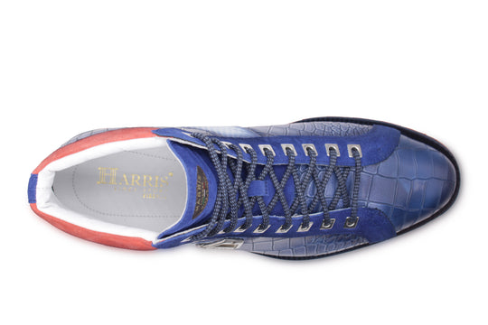 Stiefeletten aus Leder mit Krokodileffekt