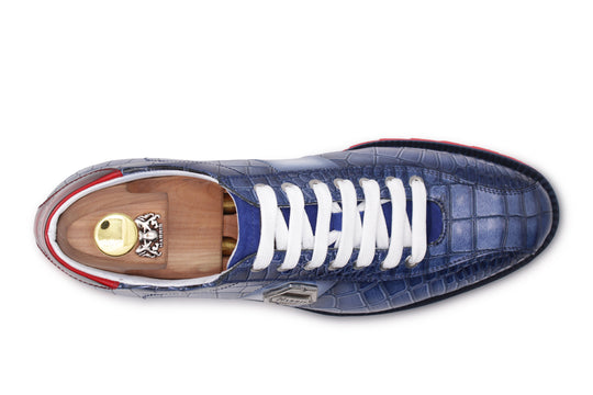 Sneakers with crocodile effect