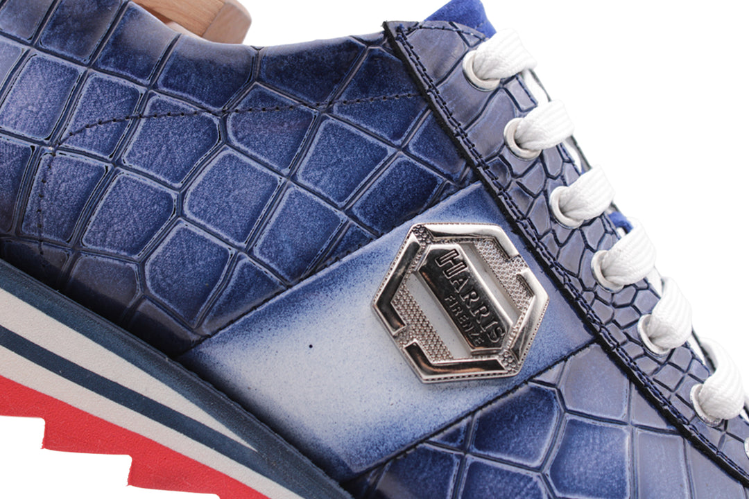 Sneakers with crocodile effect