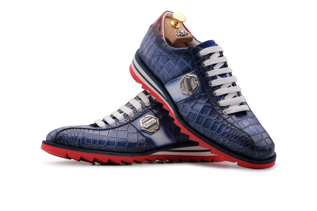 Sneakers with crocodile effect