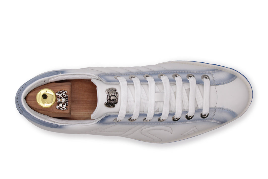 Sneaker aus schattiertem Leder und Wildleder