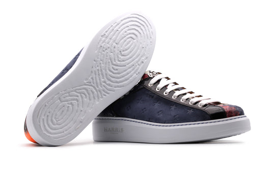 Sneakers in camoscio monogram e pitone